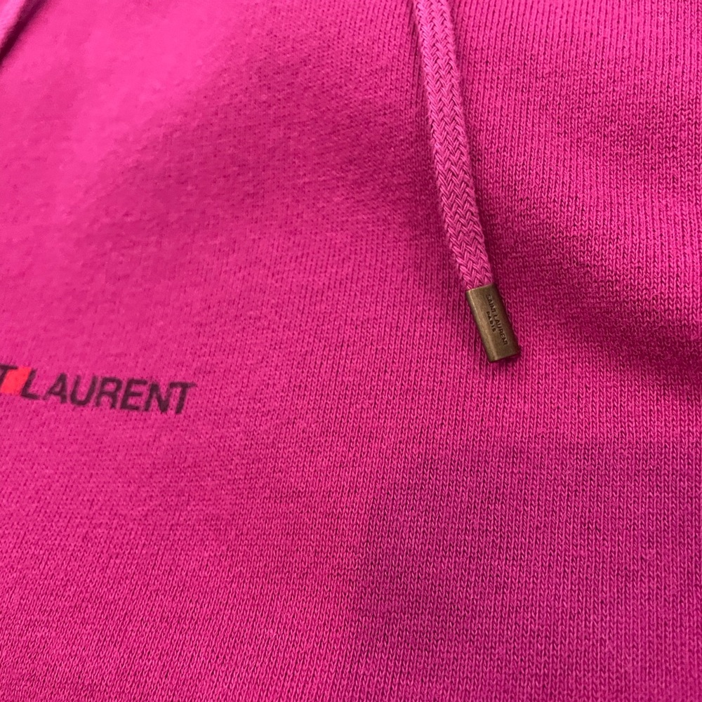 Saint Laurent Logo-Print Mens Purple Hoodie Sz L - Picture 8 of 9